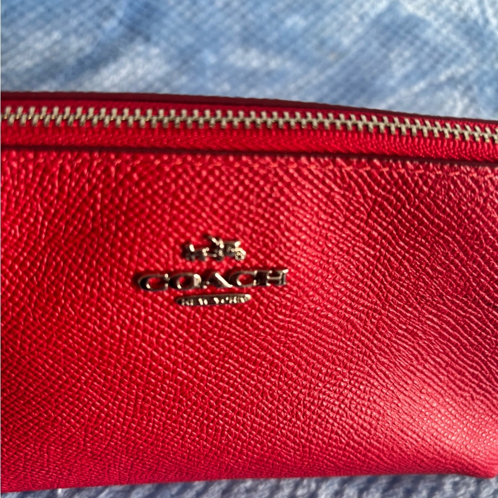 Coach Red Interior Zip Pouch - Picture 2 of 4